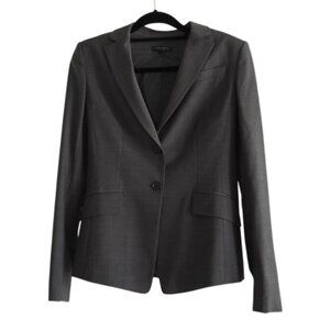 Ann Taylor Wool‑Blend Dark Grey Tailored Blazer Size Women’s 6T (Tall)